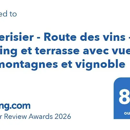 Le Cerisier - Route Des Vins - Parking Et Terrasse Avec Vue Sur Montagnes Et Vignoble Feriehus Sigolsheim